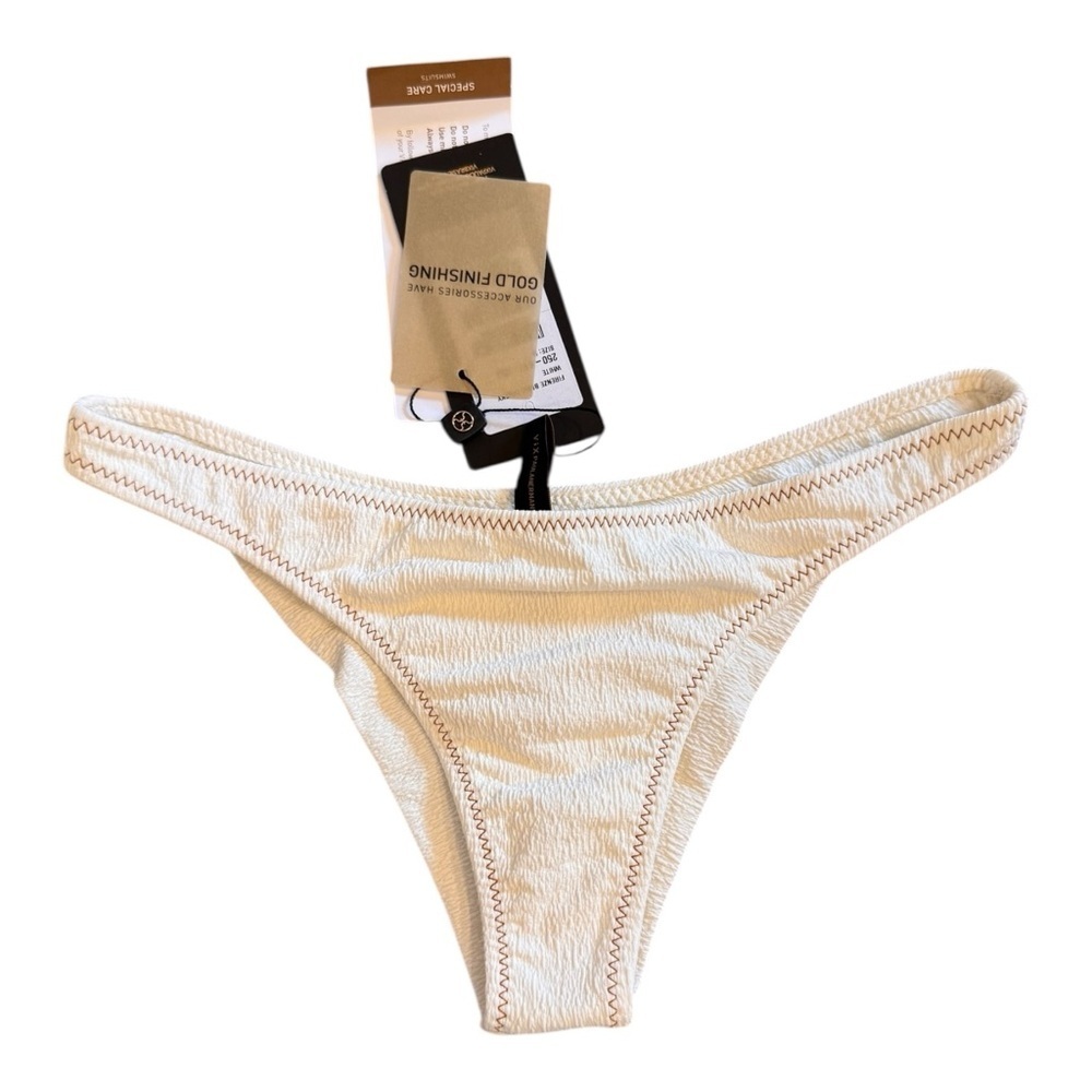Vix Firenze Basic Cheeky Bikini Bottom in White with Contrast Trim NWT - Picture 6 of 6